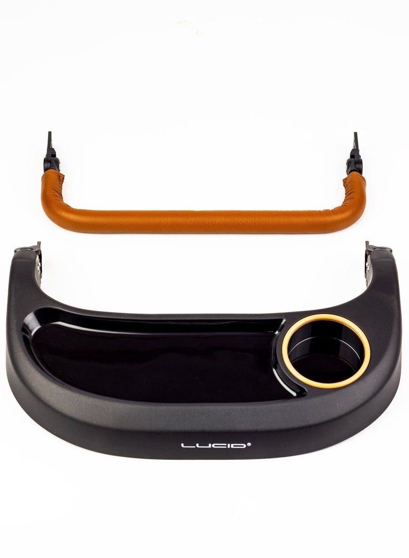 لوسيد عربة أطفال سينا، عربة أطفال فاخرة بمظلة وغطاء جلد من لوسيد أبيض - Image 5